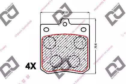 Комплект тормозных колодок BP1653 DJ PARTS